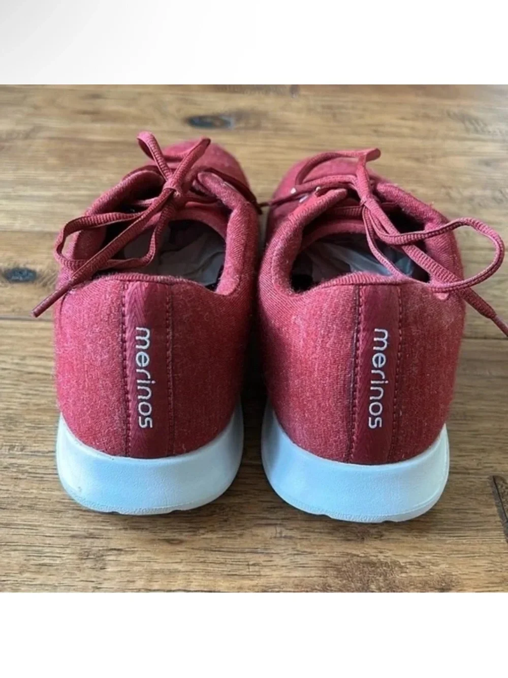 Merinos Lace Ups Merino Wool Sneakers Tuscan Red Womens Size 12